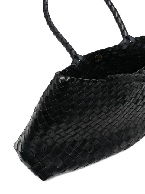 DRAGON DIFFUSION big Santa Croce woven tote bag - Black
