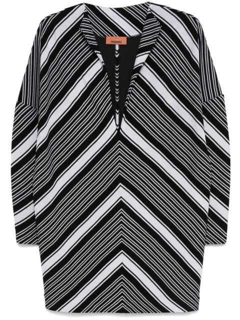 Missoni plunging V-neck oversized-sleeve mini dress - Black - zdjęcie produktu nr 1