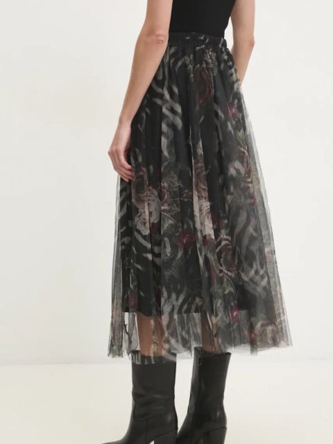 Answear.LAB spódnica kolor czarny midi rozkloszowana