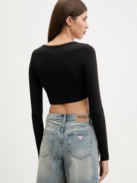 Tommy Jeans longsleeve kolor czarny DW0DW20909