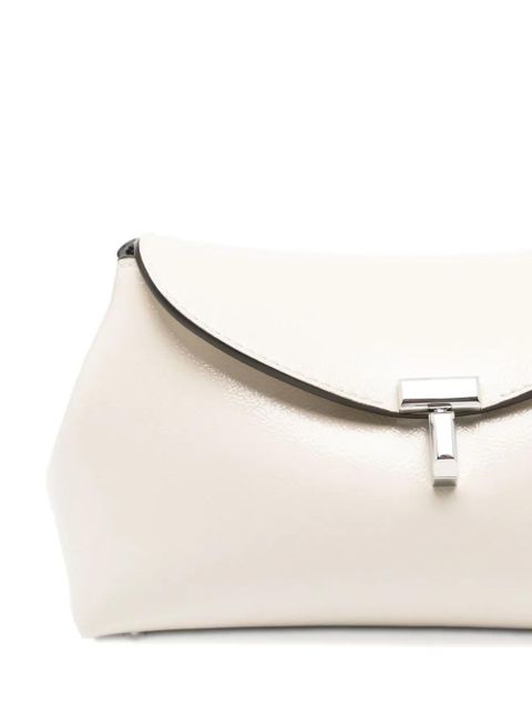 TOTEME T-lock naplack clutch - White