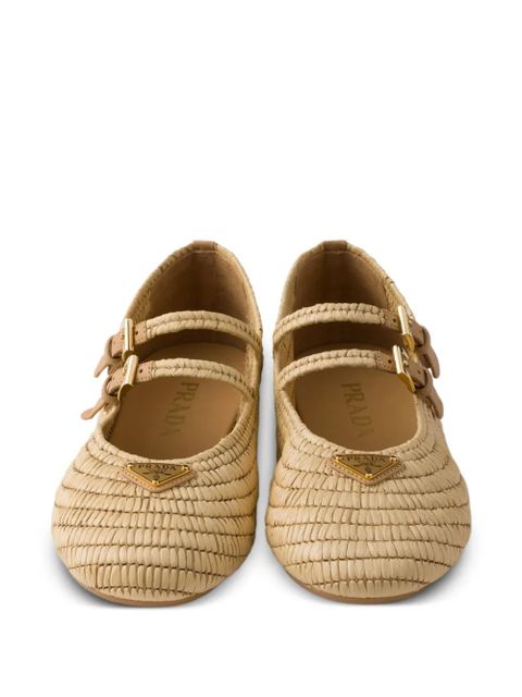 Prada woven ballerina shoes - Neutrals