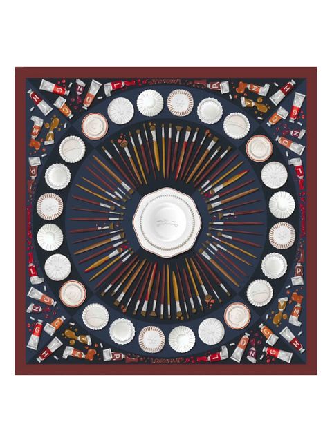 Longchamp Palette d'Artiste silk print scarf - Blue - zdjęcie produktu nr 1
