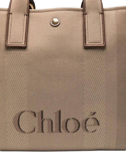 Chloé Carry embossed stripe tote bag - Neutrals