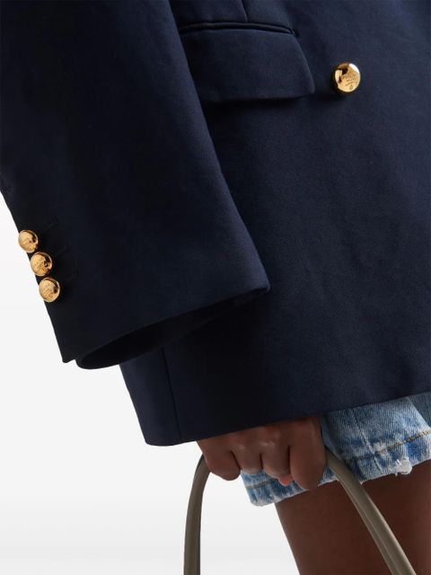 Prada double-breasted cotton blazer - Blue