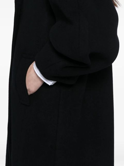 GANNI oversized long peacoat - Black