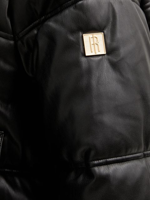 Fracomina kurtka kolor czarny zimowa oversize FS25WC3002P41101