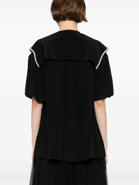 Simone Rocha cropped sailor collar shirt - Black