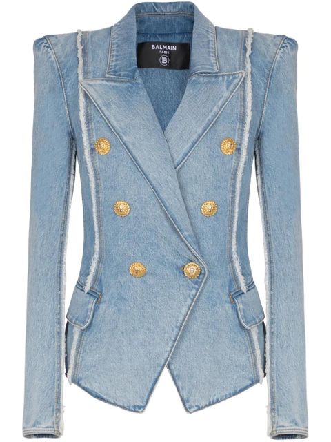 Balmain raw edge denim jacket - Blue - zdjęcie produktu nr 1