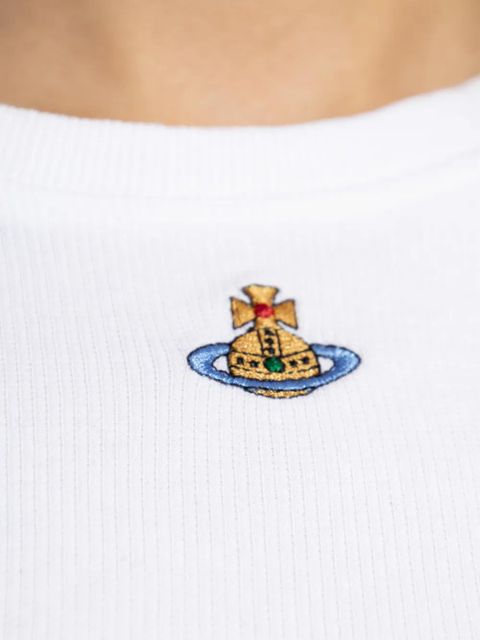 Vivienne Westwood Peru orb-motif crop top - White