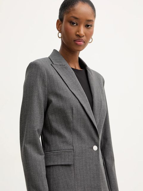 Morgan marynarka kolor szary jednorzędowa wzorzysta VBOKY.F