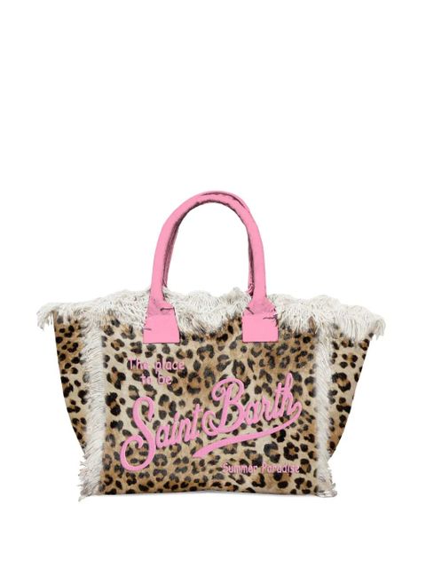 MC2 Saint Barth Vanity leopard print fringed tote bag - Neutrals - zdjęcie produktu nr 1