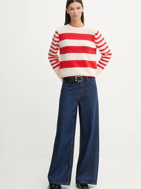 Marc O'Polo sweter wełniany damski kolor beżowy lekki 600605460243 - zdjęcie produktu nr 2