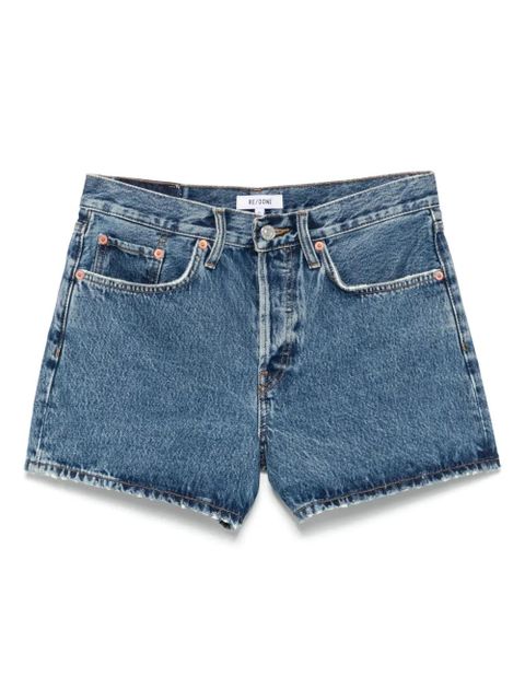 RE/DONE logo-patch denim shorts - Blue - zdjęcie produktu nr 1