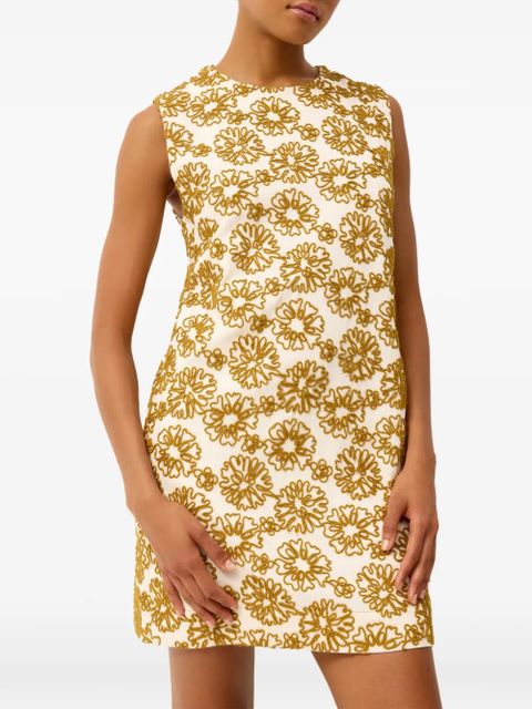 Marie Oliver Yvette floral-embroidered dress - White