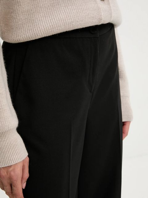 Blugirl Blumarine spodnie z dodatkiem wełny damskie kolor czarny szerokie high waist RF5267.T207A