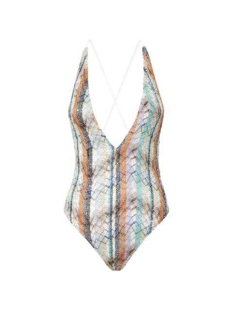 Missoni striped sequin swimsuit - Neutrals - zdjęcie produktu nr 1