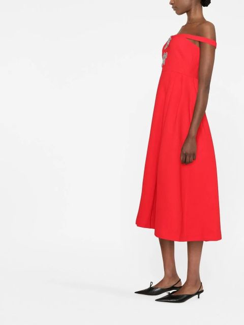 Self-Portrait off-shoulder flared dress