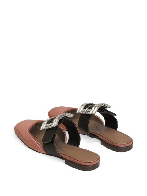 Dolce & Gabbana crystal-buckle slippers - Neutrals