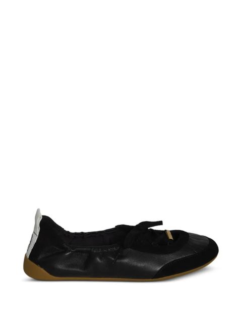 Chloé Kick Ballerina suede insert lace-up ballet flats - Black - zdjęcie produktu nr 1