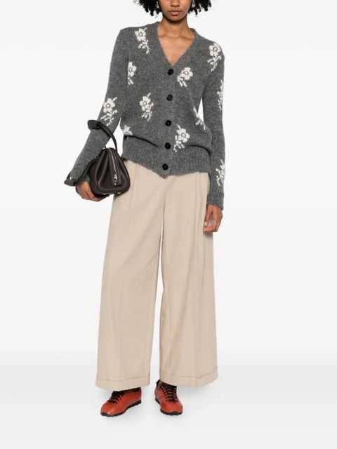 Jil Sander intarsia-knit cardigan - Grey - zdjęcie produktu nr 2