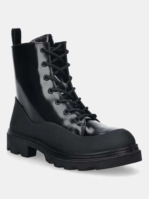 Ecco botki skórzane Grainer Dress kolor czarny na płaskim obcasie 214853-01001 - zdjęcie produktu nr 1