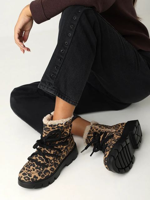 Mexx workery SIGMAR RHYTHM damskie kolor brązowy na płaskim obcasie lekko ocieplone MI001708253W