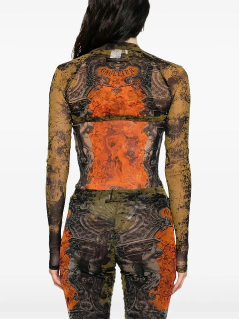 Jean Paul Gaultier printed sleeves - Black