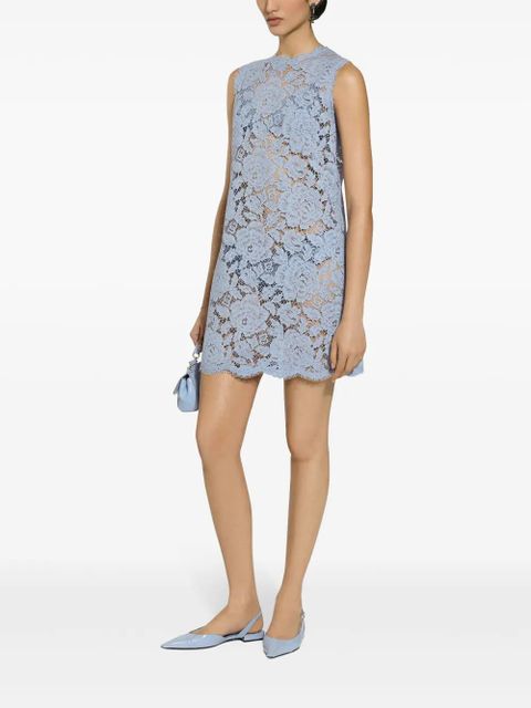 Dolce & Gabbana DNA floral-lace shift mini dress - Blue - zdjęcie produktu nr 2