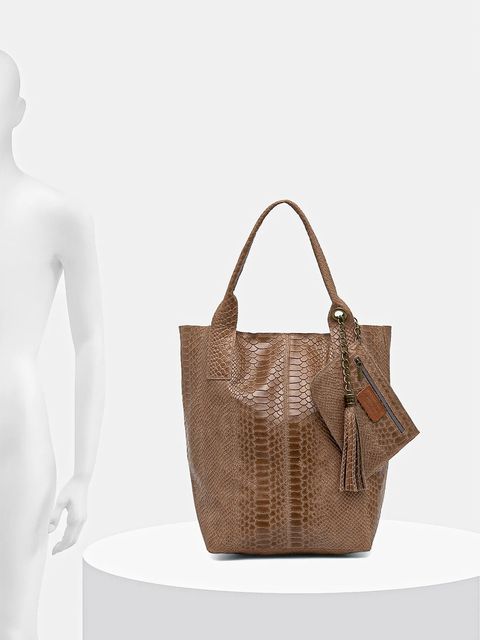 Answear Lab torebka skórzana kolor brązowy