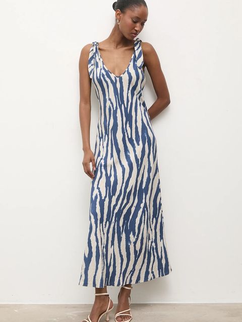 Answear.LAB sukienka kolor granatowy maxi prosta - zdjęcie produktu nr 1