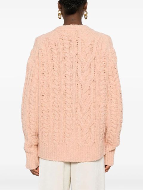 Nanushka cable-knit button cardigan - Pink