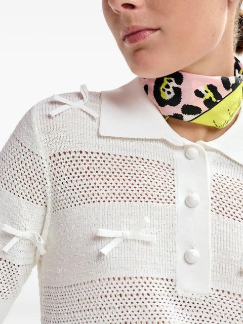 Essentiel Antwerp bow-embellishment polo top - White
