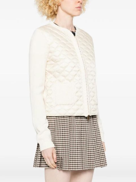 Moncler quilted zip jacket - Neutrals