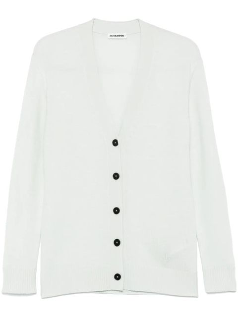 Jil Sander logo-embroidered cardigan - Green - zdjęcie produktu nr 1