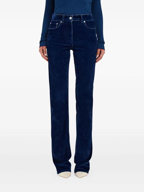 Ferragamo velvet-texture straight-leg trousers - Blue