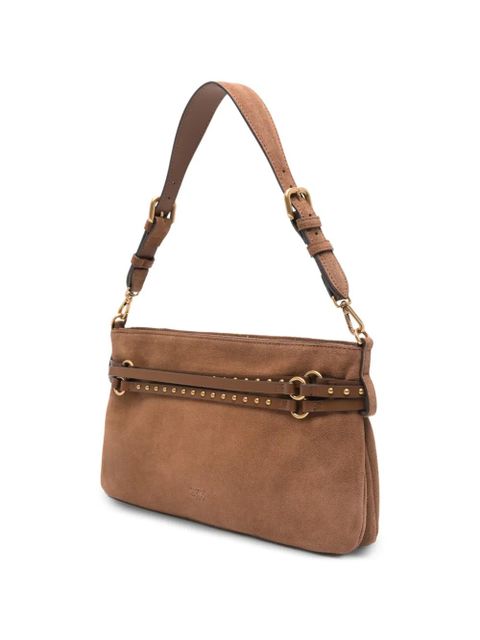 PINKO logo-detail buckle shoulder bag - Brown