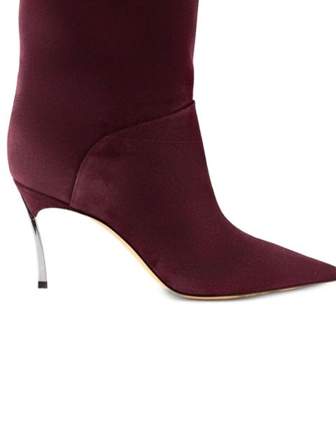 Casadei 80mm pointed-toe suede boots - Red