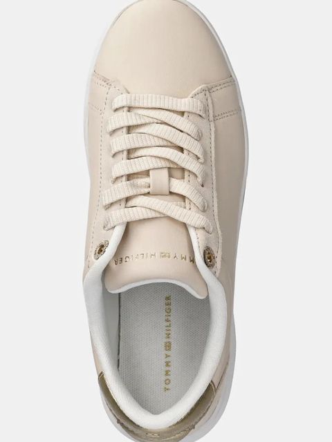 Tommy Hilfiger sneakersy skórzane CHIC COURT SNEAKER kolor beżowy FW0FW08382