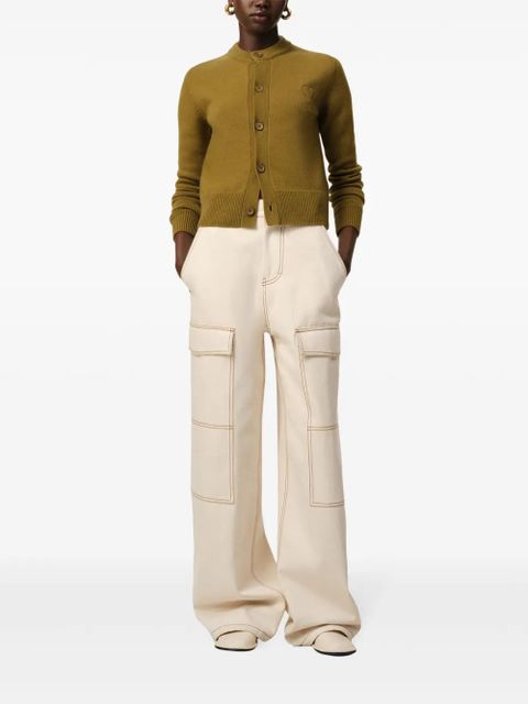 AMI Paris Ami de Coeur-embossed cardigan - Green - zdjęcie produktu nr 2