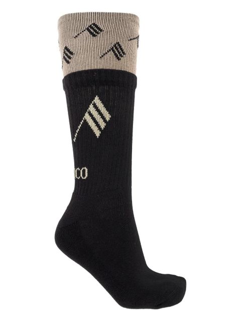 The Attico logo-detail crew socks - Black