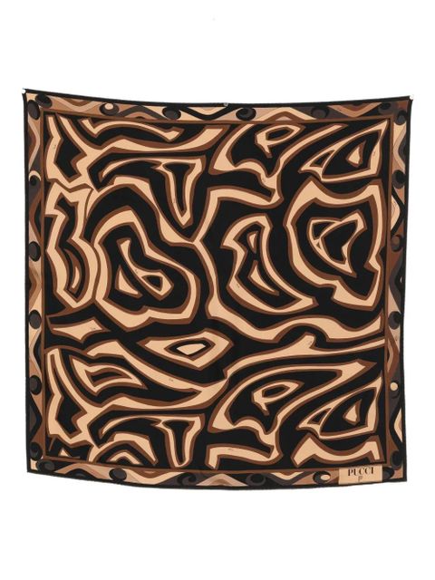 PUCCI abstract-pattern scarf - Black