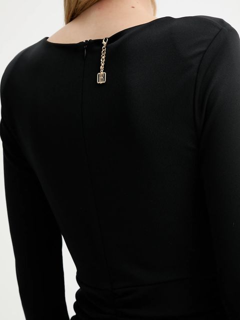 Fracomina sukienka kolor czarny mini dopasowana FQ25WD2009W62601