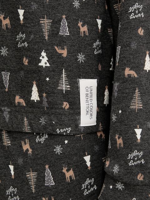 United Colors of Benetton piżama damska kolor szary 32QH3P04E