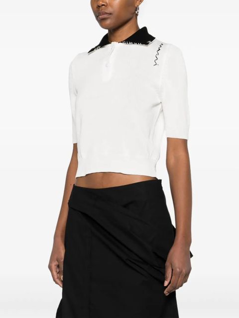 Marni contrastíng-collar polo shirt - White