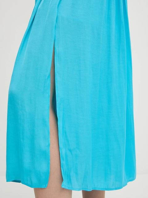 Morgan sukienka kolor turkusowy midi rozkloszowana ROIYA