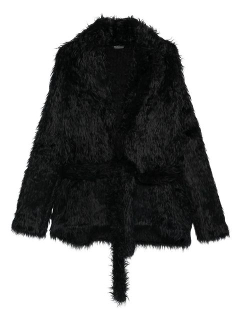 Balenciaga belted faux-fur jacket - Black - zdjęcie produktu nr 1