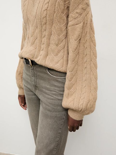 Answear.LAB sweter z dodatkiem wełny damski kolor brązowy