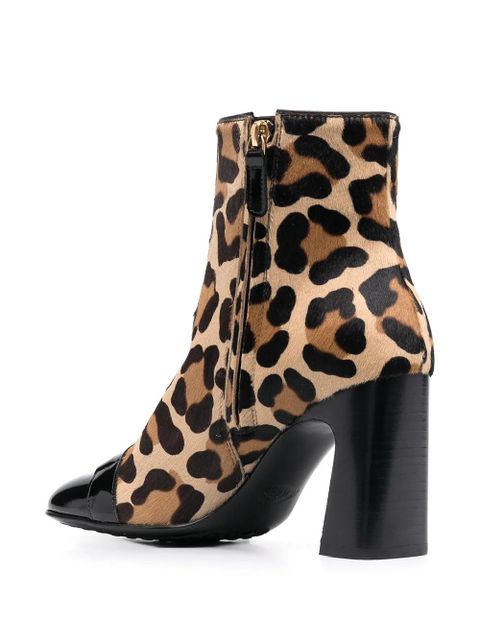 Tod's leopard print heeled boots - Brown