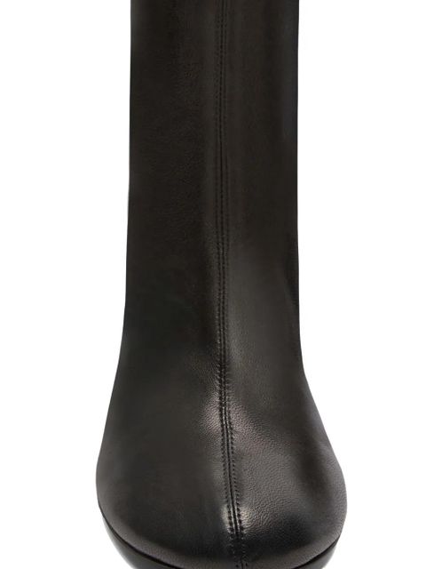 Amina Muaddi 95mm Iris seam heel leather boots - Black - zdjęcie produktu nr 2